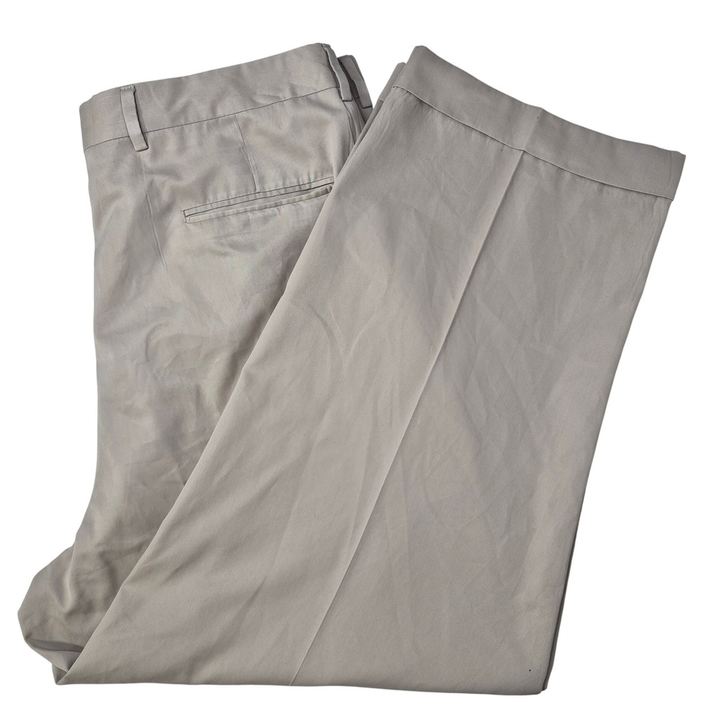 Majer Trousers Mens 36 x 26‎ Tan Pleated Cuffed Khaki Chino Pants Vtg Grandpa